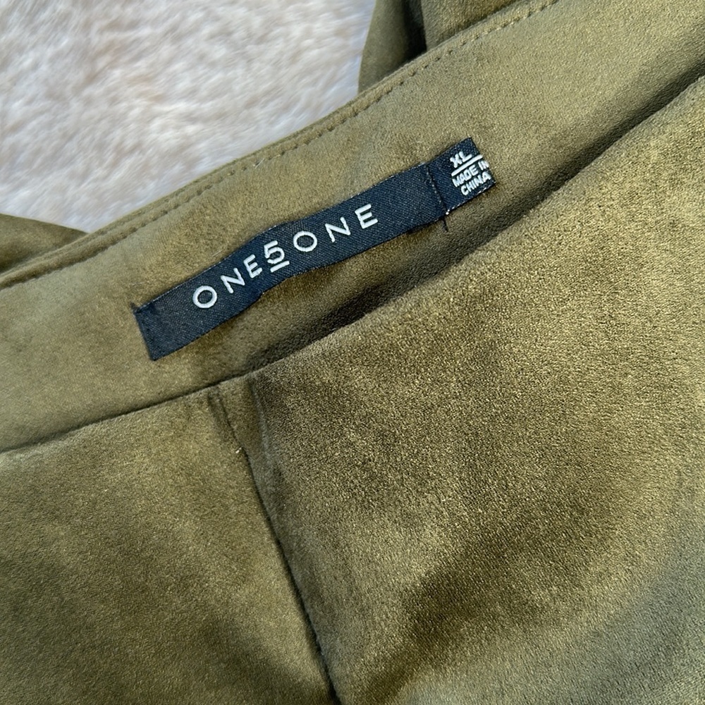 One5One | for Stitchfix 
Green High Rise Pull On Bonded Suede Skinny Leg… - Picture 12 of 14